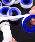 Applying Six Pack PTFE Plumbing Tape Sealant For Quick Leak Stops At Pipe Fittings And Sink Drains Waterproof Thread Sealant