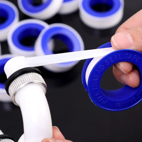 Applying Six Pack PTFE Plumbing Tape Sealant For Quick Leak Stops At Pipe Fittings And Sink Drains Waterproof Thread Sealant