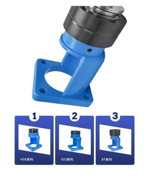 Beefy Tool Holder Tightening Fixture With Secure Screw Lock And Dual Position Grip For HSK 40 50 63 100 BT Bearing Loc in blue