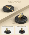 Diagram of Rechargeable Wireless Indoor LED Spotlight Up Light Kit For Plants Trees Artwork And Portrait Display Battery Powered Accent Lighting For Home Decorators Homeowners And Art Collectors Two Pack, showing rotation angles.