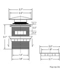 Technical diagram of Pop Up Drain For Freestanding Bathtub In Space Gray With CUPC Certification, showing dimensions and components.