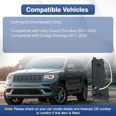 Built Tough No Slam Glove Box Door Damper Struts For Jeep Grand Cherokee And Dodge Durango 2011 To 2020 next to compatible vehicle details.