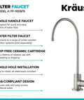 Purita No Lead Kitchen Water Filter Faucet With Spot Free Stainless Steel Finish Stand Alone Beverage Faucet details and features.