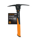 IsoCore Pickaxe Mattock With Shock Absorbing Handle Dual Head For Roots And Rocks 1.5 Lb Heavy Duty Tool with orange grip handle