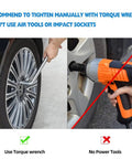 Manual tightening wheel lug nuts using torque wrench with a warning against using power tools; M12x1.5 Lug Nuts Set Of 20 With Socket Key And Caps Closed End Bulge Lug Nuts 60 Degree Conical Seat 1.38 Inch Long 0.8 Inch Diameter Fits Honda Accord CRV Civic