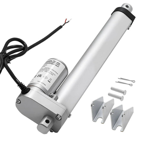12V Linear Actuator, 8 Inch Stroke, High Speed 0.6 Inches Per Second, 225 Lbs, with mounting bracket and hardware