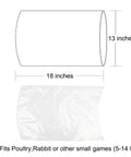 13x18 Inch Poultry Shrink Bags 50 Pack With Zip Ties And Air Straw, Heat Shrink Freezer Safe Chicken Bags For Fresh Meat Storage, No-Fuss Anti-Caking Powder Keeps Bags From Sticking, shown with 18x13 size diagram
