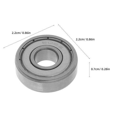 Silky Smooth 10 Pack Zz Miniature Deep Groove Ball Bearing With Double Shields For Roller Skates Robots Crafts And Scooter Wheels Harsh Environment, showing dimensions.