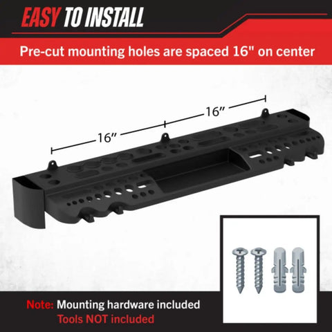 Heavy Duty Wall Mounted Tool Organizer With 61 Hole Screwdriver Holder 4 Hooks And 2 Compartments Utility Shelf Pliers Rack