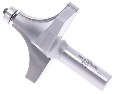Roundover Router Bit With One Inch Radius And Two And A Half Inch Diameter Half Inch Shank And One And Five Sixteenths Inch Cutting Length Premium Carbide Precision Ground Workhorse For High RPM Industrial Grade Woodworking Edge Finisher showing side view