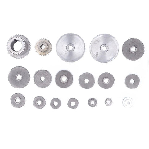 Boss Grade Mini Lathe Gear Set For CJ0618, Metal Replacement Gears Kit In Multiple Sizes, Rustproof HT250 Gray Iron gears displayed
