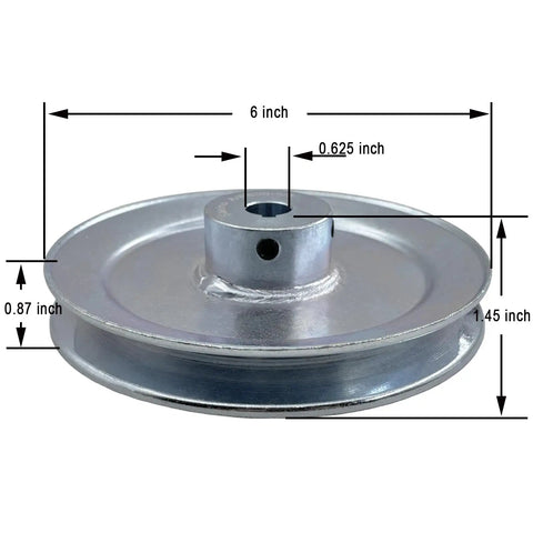 Six Inch One Groove Motor Pulley With Five Eighth Inch Bore Carbon Steel Zinc Plated For A B 5L 4L V Belts Durable High Torque Drive Pulley Replacement