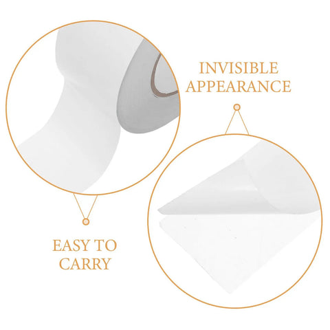 Super Smooth Removable Double Sided Tape 5Cm X 164Ft Transparent Pet Roll showing easy peel and invisible appearance.