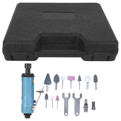 Top Grade Pneumatic Air Die Grinder 18000 RPM Badass Rotary Polisher With 6mm And 3mm Chucks with tool kit and accessories.