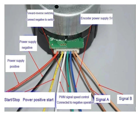 Wiring diagram of High Efficiency Brushless Servo Motor With Built In Drive 9V To 24V DC PWM Speed Regulation 100 Line Encoder