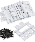 Ten Pack White 3 Inch Non Mortise Shutter Hinges For Screen Doors And Cabinets Easy To Install With Screws Included Rustproof Iron Hinges For DIY Home Projects