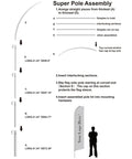 Super pole assembly guide for Three 15-Foot Swooper Flag Pole Kits With Ground Spikes, heavy-duty aluminum feather flag poles.