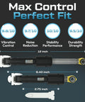 Washer Shock Absorber Replacement For GE And Kenmore Compatible WH01X10343 with measurements and performance ratings.