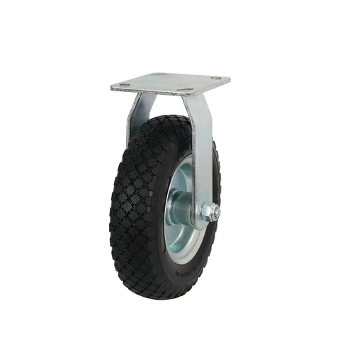 Rock Solid 8 Inch Flat Free Foam Filled Rubber Rigid Caster Packing 250 Pound Capacity And Double Ball Bearings For A Slick Roll And Zero Floor Scratches On Any Site