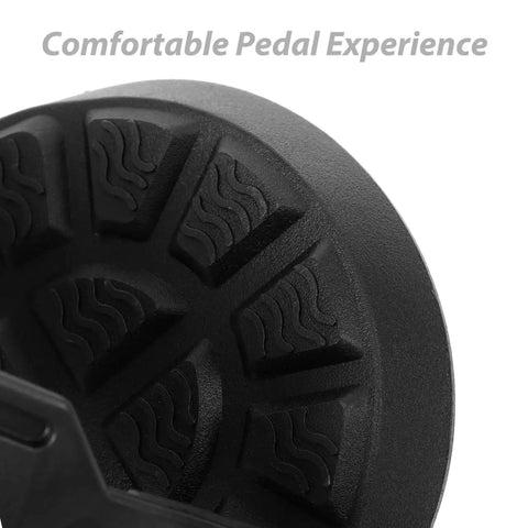 Close-up of Replacement Bike Pedal Plates For Exercise Bike Beefy Heavy Duty Folding Pedals With Straps Built To Last