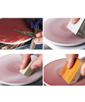 Heavy Duty Electric Mini Disc Sander And Bench Grinder With Belt Sanding Option in use, sharpening scissors and polishing wood.