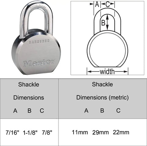 Three High Security Pro Series Padlocks Keyed Alike with Six Keys, Industrial Grade Lock Set dimensions diagram