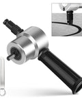 Heavy Duty Alloy Metal Shear Cutter With Interchangeable Heads For Versatile Sheet Metal Cutting, ergonomic design, close-up view.
