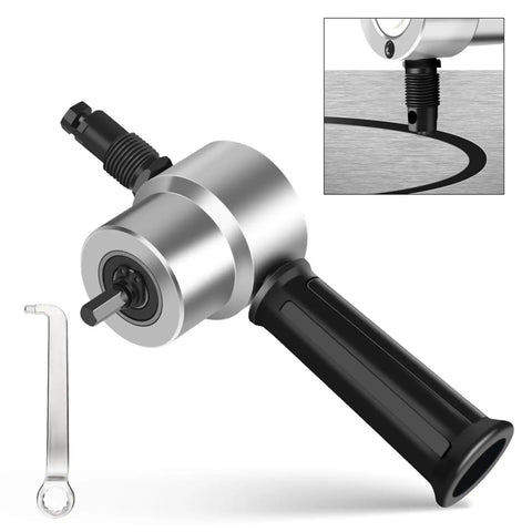 Heavy Duty Alloy Metal Shear Cutter With Interchangeable Heads For Versatile Sheet Metal Cutting, ergonomic design, close-up view.