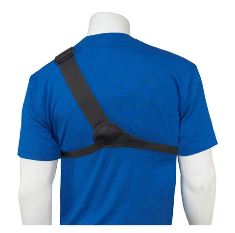 Back view of Hands Free Barcode Scanner Holster Chest Harness With Adjustable 4 To 8 Inch Depth For Fast Access In Warehouse And Delivery Tasks