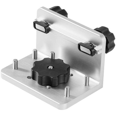 90 Degree Boat Track Mount Bracket For Versatrack, Cannon, Lund, Scotty, Ranger And More Aluminum Pre Drilled Gunnel Track Mount For Rod Holders And Marine Accessories, silver aluminum with black knobs