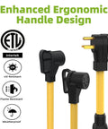 Kickass Heavy Duty 50 Amp NEMA 6-50P To Dual 6-50R Y Splitter Adapter Cord For Welders And EV Chargers Rugged Build with ergonomic handles.
