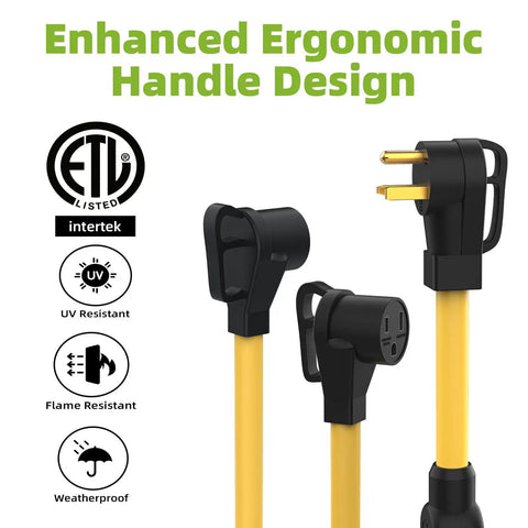 Kickass Heavy Duty 50 Amp NEMA 6-50P To Dual 6-50R Y Splitter Adapter Cord For Welders And EV Chargers Rugged Build with ergonomic handles.