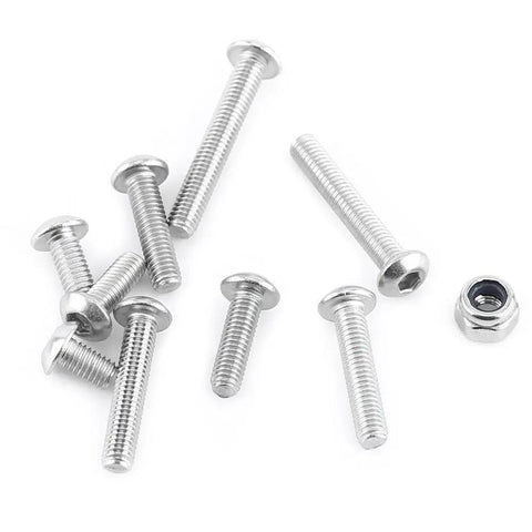Heavy Duty M3 Hex Socket Button Head Screws 304 Premium Grade Stainless Steel 280 Piece Assortment visible with matching nuts