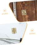 Mini Iron Hinges Hardware Kit With Screws For Wooden Jewelry Boxes And Small Cabinets, shown installed and uninstalled.