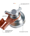 Close-up of Heavy Duty Magnetic Welding Ground Clamp Set With Strong Suction Brass And Stainless Steel Heads focusing on fixed washer and wing screw.