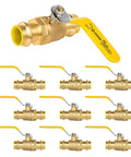 10 Pack 3/4-Inch Press X Press Propress Ball Valve Set With EPDM O-Ring Lead-Free Brass 1/4-Turn Full Port Shut Off For Copper Tubing
