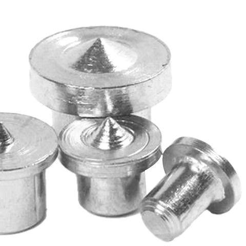 Center Dowel Pin Set For Woodworking, 16 Pcs 6mm 8mm 10mm 12mm, carbon steel alignment pins, close-up view, silver color