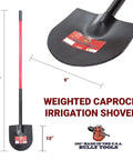 Heavy Duty 12-Gauge Caprock And Pony Shovel With Long Fiberglass Handle For Tough Soil Roots And Planting, Durable Steel Head