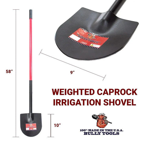 Heavy Duty 12-Gauge Caprock And Pony Shovel With Long Fiberglass Handle For Tough Soil Roots And Planting, Durable Steel Head
