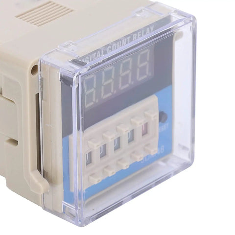 Pro Grade Time Delay Relay Timer Adjustable Cycle Control Module JDM48 11 For Industrial Machinery And Automation Systems AC380V Durable Plastic Housing clear front view