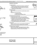 Installation instructions for Center Hung Pivot Door Hinge Set, including diagrams for model 370, ANSI A156.4 certified, satin chrome finish.