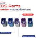 Heavy Duty Micro Cartridge Auto Fuse Kit Boss Grade Mcase Fuses For American Trucks And Cars showing 15-40A fuses in various colors.