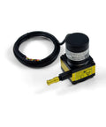 500mm Draw Wire Encoder With 24 V DC Supply And 4 To 20 mA Output, Industrial Grade Sensor Built For Heavy Duty Cylinders And Test Machines, 0.25 Percent FS Linearity, with visible wiring and connector