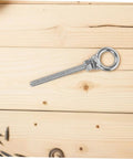Stainless Steel Threaded Eyebolts M10x100mm Set of 2 Heavy Duty Lifting Eye Lug Bolts With Rings on wooden table