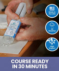 Person holding a tube of Straight Up Solid Rapid Cure Golf Club Epoxy Quick Fix Glue for Drivers Putters And Irons.