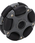 Close-up of 58mm Directional Robot Wheel with Double Row Tire for Precise Mobility 360 Degree Rotating Wheel for Robot Kits and Motors