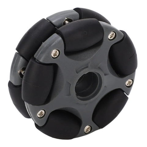 Close-up of 58mm Directional Robot Wheel with Double Row Tire for Precise Mobility 360 Degree Rotating Wheel for Robot Kits and Motors