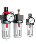 Pro Grade Air Compressor FRL Combo With Oil Water Separator And Filter Regulator Preparation Unit for 1/4, 3/8, 1/2 inch lines