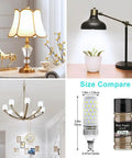 Super Bright E12 LED Corn Bulbs 16W 1500LM Daylight White 6000K CRI80 Plus Non Dimmable E12 Base 8 Pack Energy Saving Replacement shown in lamps and size comparison