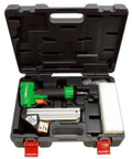 Slick 20 Gauge Pneumatic L Cleat Flooring Nailer Kit For Snapping Down Engineered And Hardwood Planks in carry case.